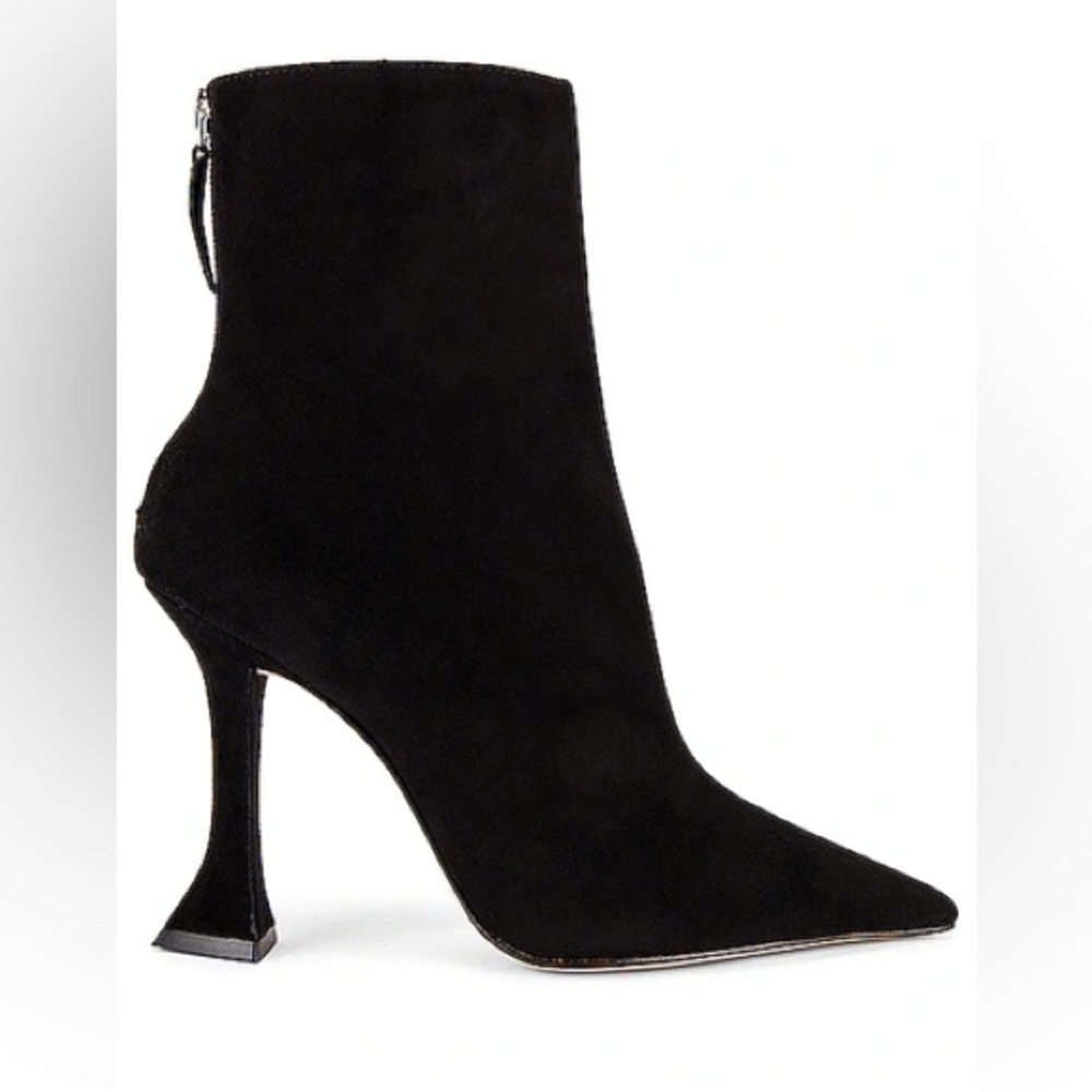 SCHUTZ Black Suede Pointed Ankle Booties